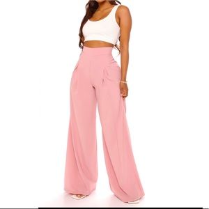 Wide Leg Pink Pants